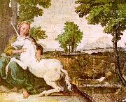 Domenichino The Maiden and the Unicorn oil painting