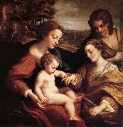 Le mariage mystique de sainte Catherine d'Alexandrie avec saint Sebastien