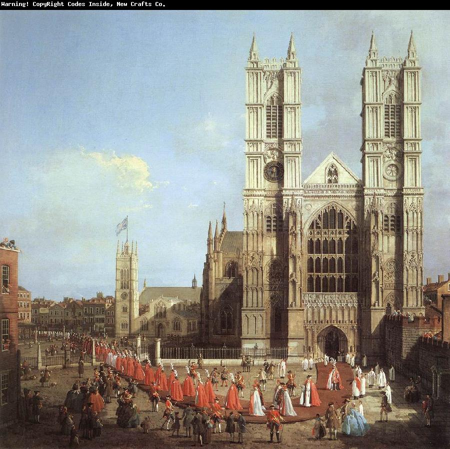 Canaletto London: Westminster Abbey, with a Procession of Knights of the Bath  f